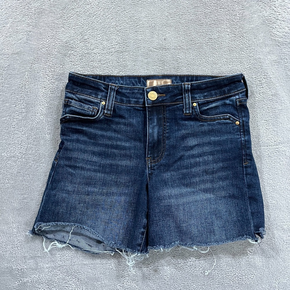 Kut From the Kloth Shorts Women's 2 Blue Denim Cut Off Whiskered 5‎ Pocket